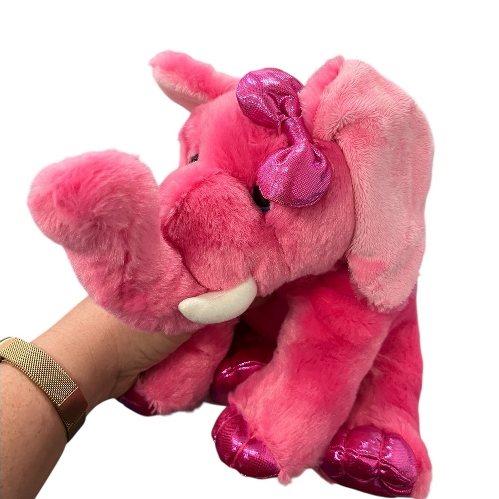 Aurora World Girlz Nation Pink Elephant Bow Plush, 9" like new - Picture 7 of 7